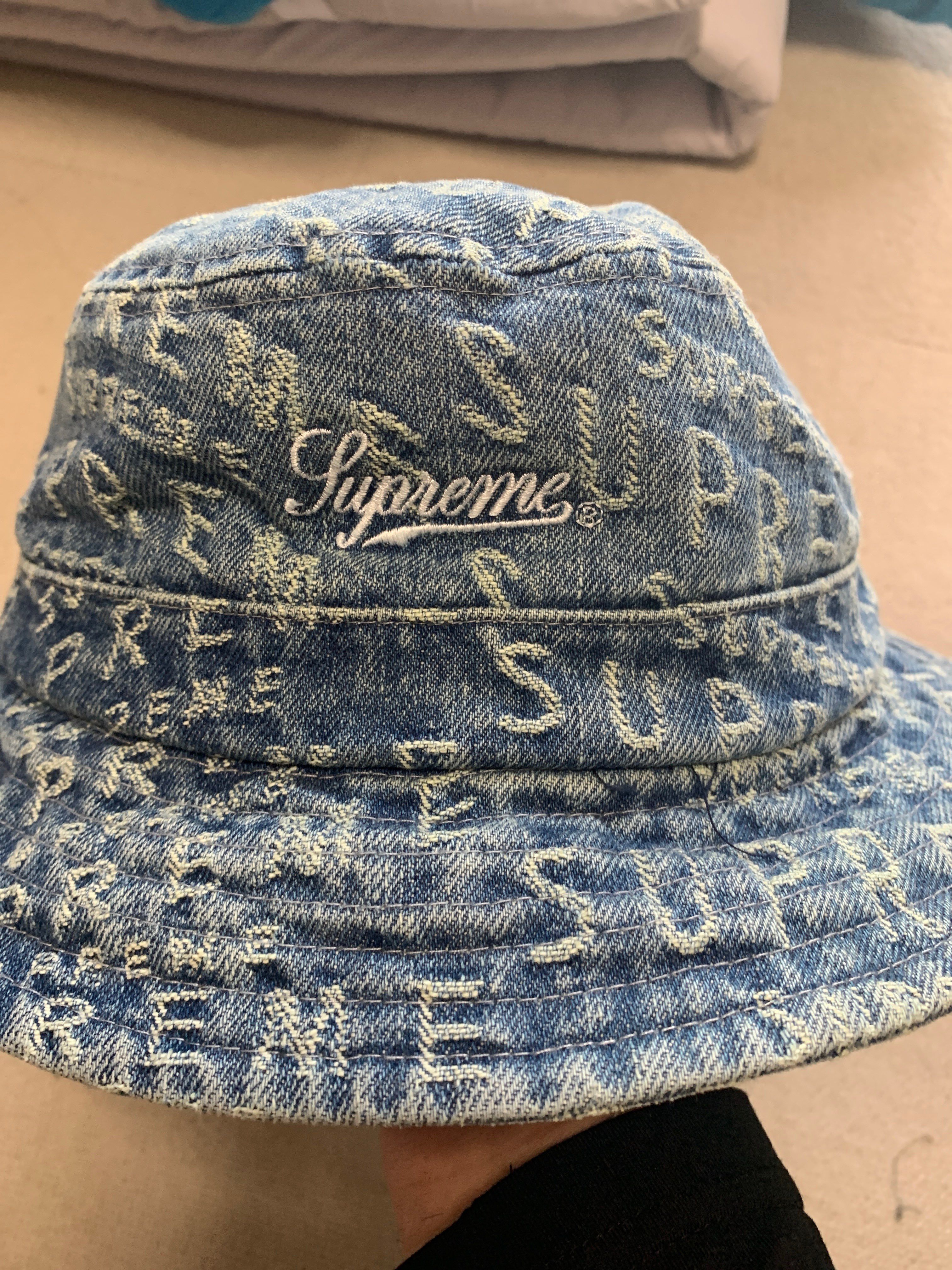 Supreme Warp Jacquard Logos Denim Crusher "Blue"