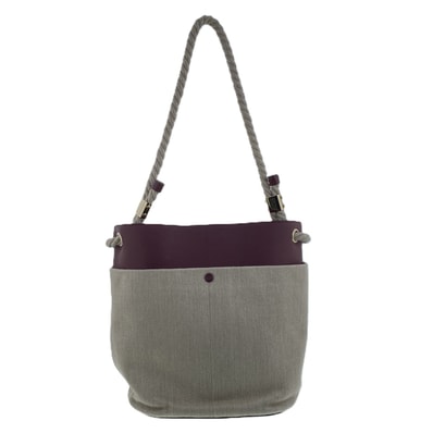 Chloe クロエ ショルダーバッグ ショルダーバッグ キャンバス レザー ベージュ ワインレッド レディース【中古】