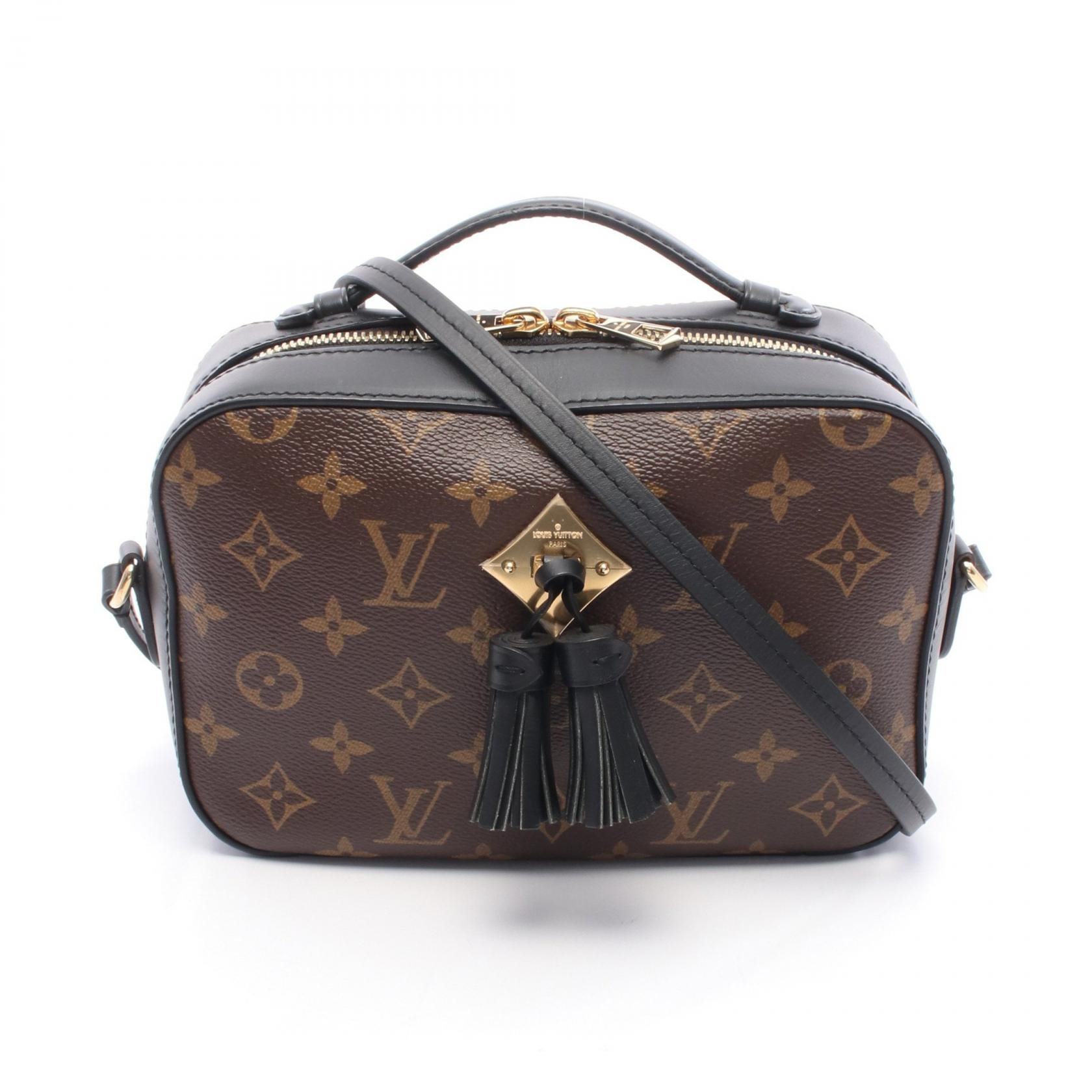 ルイ・ヴィトン LOUIS VUITTON サントンジュ ショルダーバッグ バッグ PVCコーティングキャンバス レザー モノグラム ノワール レディース ブラウン系 / ブラック系 M43555 【中古】