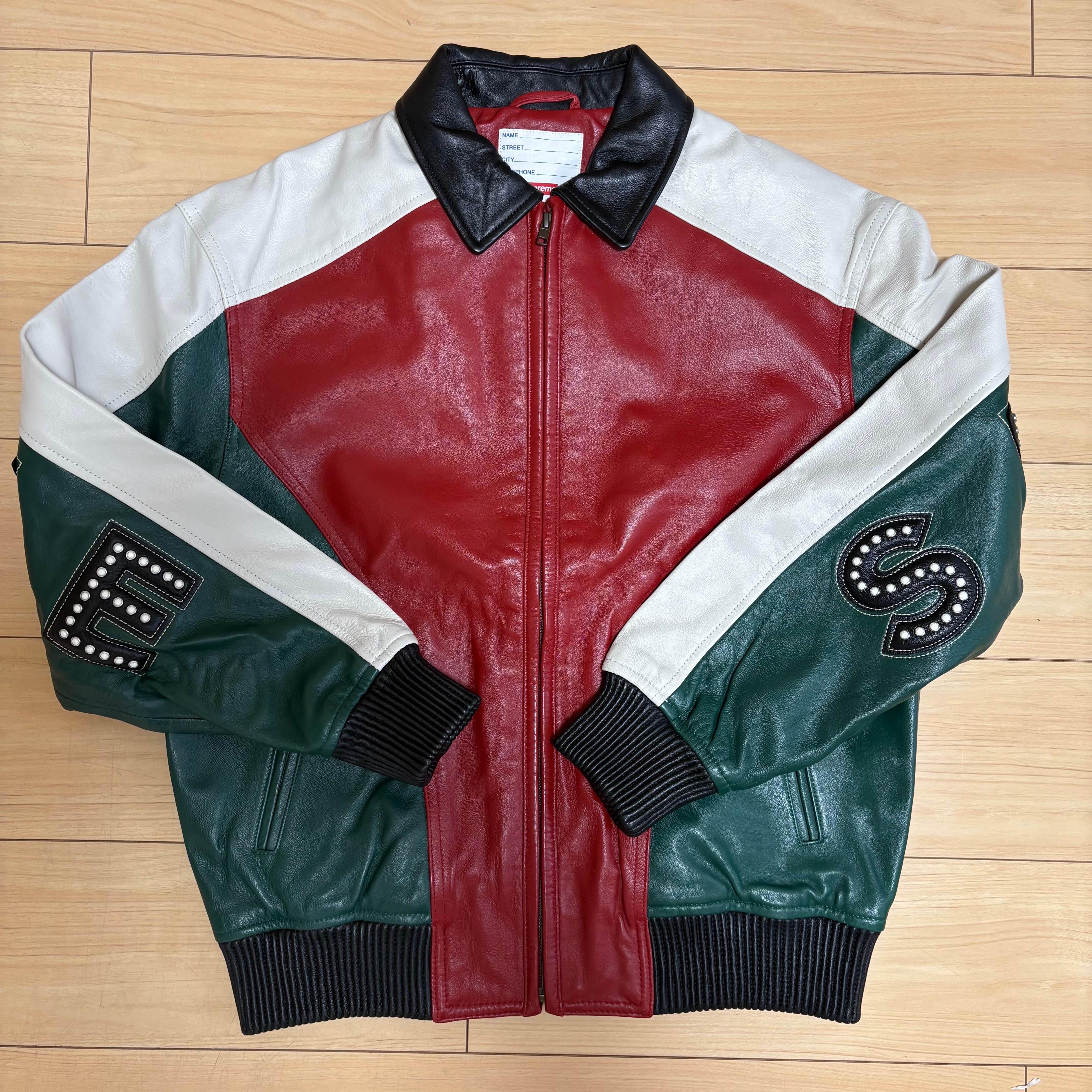 Supreme Studded Arc Logo Leather Jacket 