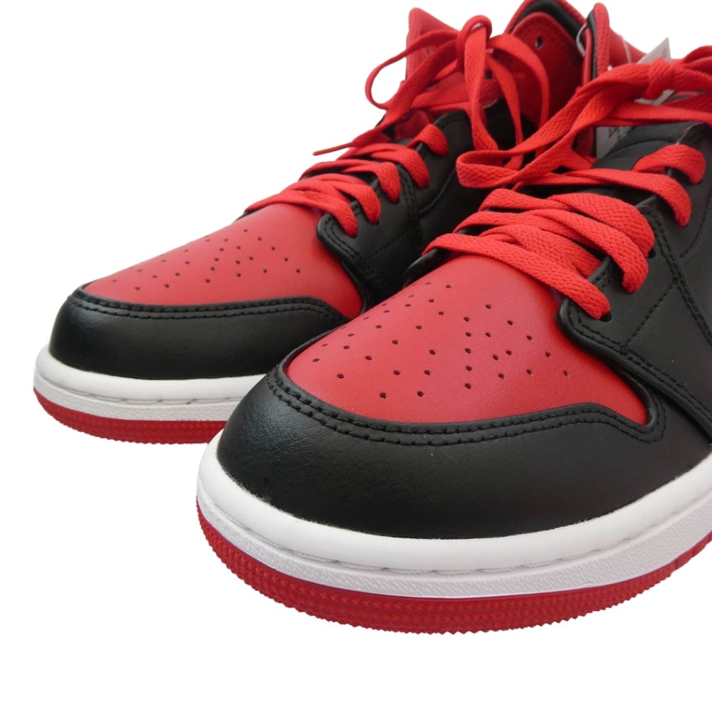 NIKE ナイキ スニーカー DQ8426-060 AIR JORDAN 1 MID BRED TOE エア ジョーダン ミッド ブレッド トゥ スニーカー ブラック系 レッド系 27.5cm【新古品】【未使用】【中古】