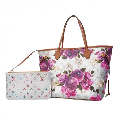 ★最終価格★SALE【6eb1670】ルイヴィトン トートバッグ LV ガーデン ネヴァーフルMM M21352 シルバー ピンク【中古】レディース