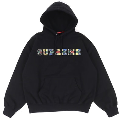 美品 シュプリーム カレッジエイト パッチワーク パーカー S FW23SW58