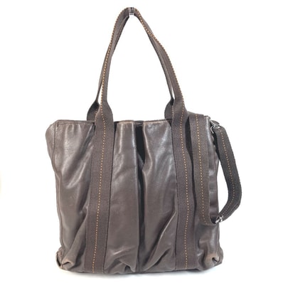 エルメス HERMES キャラバン ヴェルティカル MM 縦型 ハンドバッグ 斜め掛け トートバッグ カバン 2WAYバッグ ショルダーバッグ レザー ブラウン