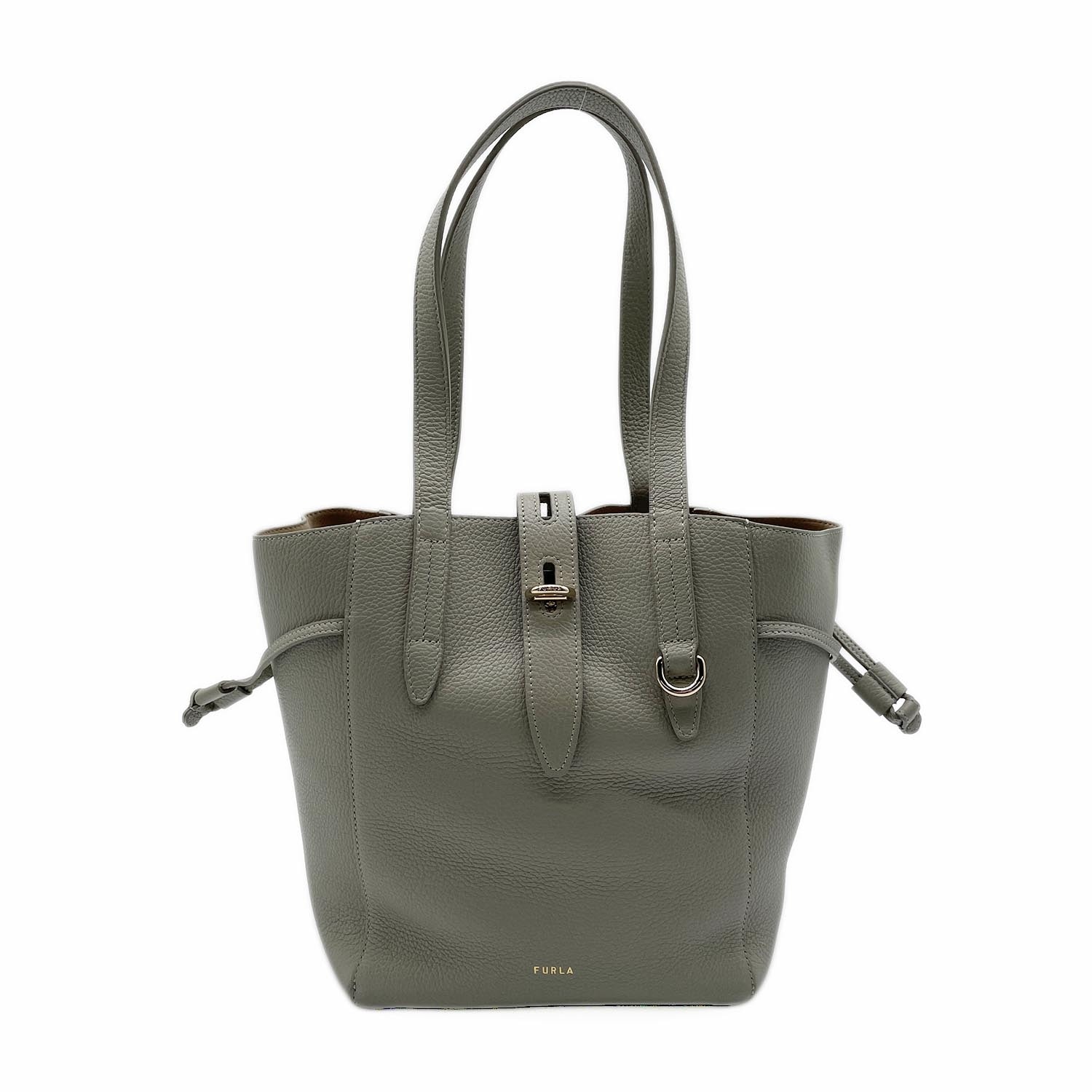 Furla フルラ NET トートバッグ
 レザー グレー レディース
 【中古】