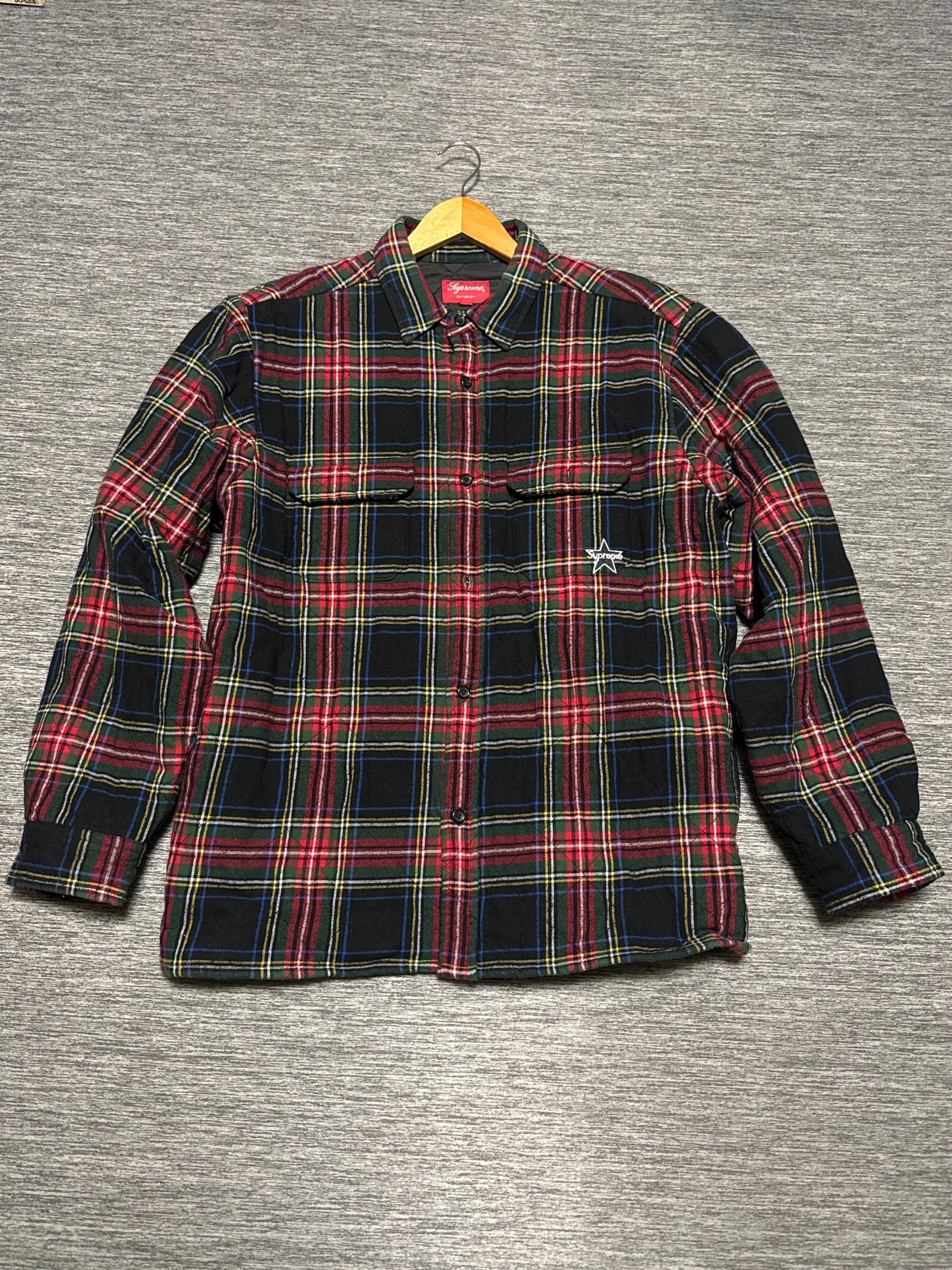 Supreme Quilted Plaid Flannel Shirt "Black"