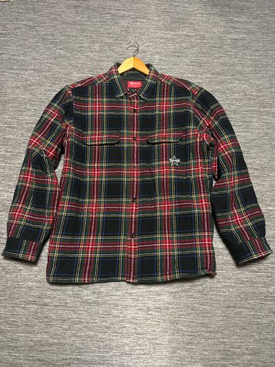 Supreme Quilted Plaid Flannel Shirt "Black"