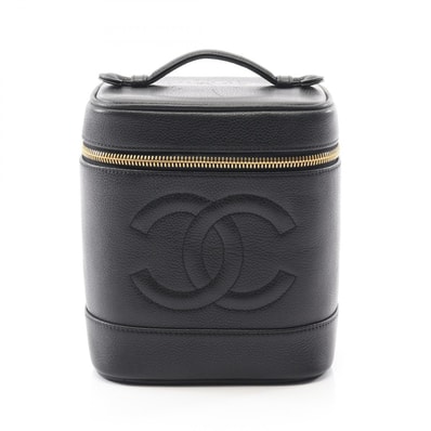 シャネル CHANEL ココマーク ハンドバッグ バッグ レザー カーフ(牛革) レディース ブラック系 A01998 【中古】