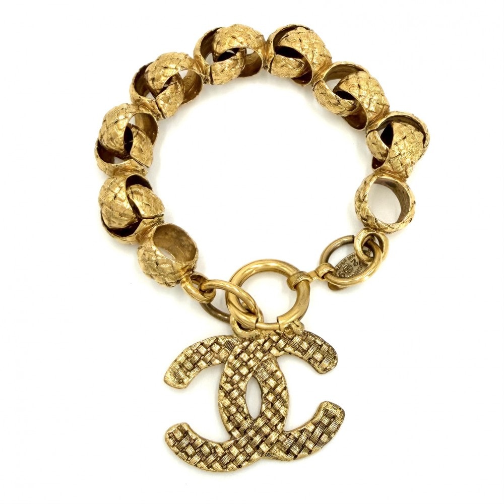 CHANEL シャネル ブレスレット ココマーク チェーン ゴールド ヴィンテージ アクセサリー 太め GP    2 9 レディース 約51.4g 1994年【中古品】