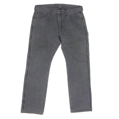 A BATHING APE アベイシングエイプ デニムパンツ 001PT0301002X BAPE FACE PAINTER PANTS フェイス プリント ペインター パンツ ブラック系 L【中古】
