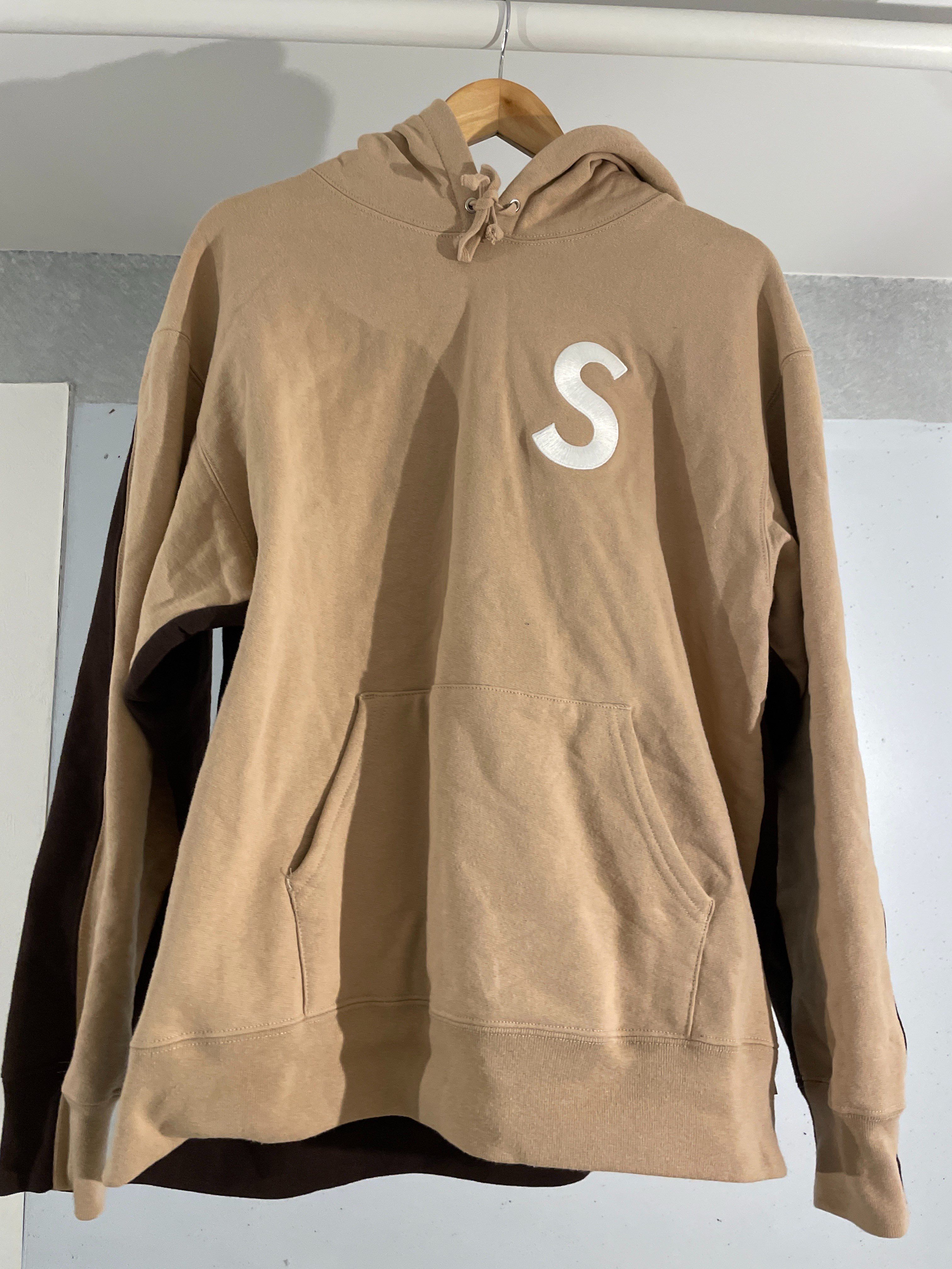 Supreme S Logo Split Hooded Sweatshirt "Tan"