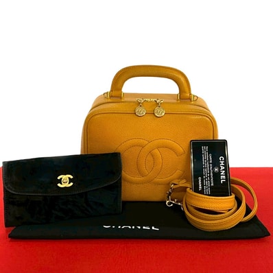 CHANEL シャネル ココマーク キャビアスキン ショルダーバッグ イエロー
30453