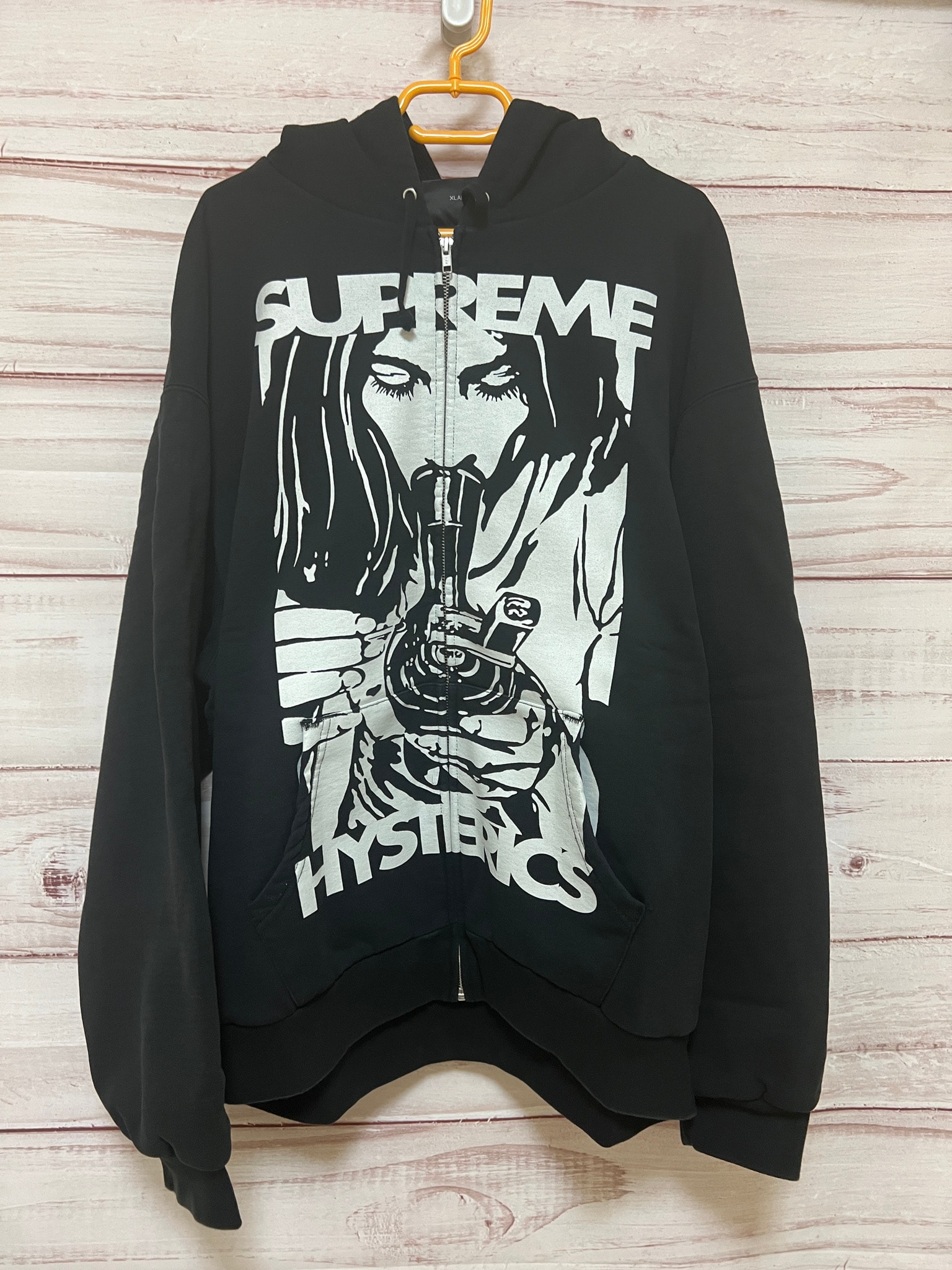 Supreme x HYSTERIC GLAMOUR Thermal Lined Zip Up Hooded Sweatshirt "Black"