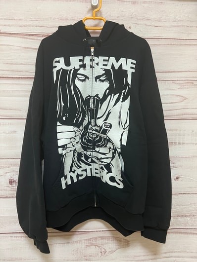 Supreme x HYSTERIC GLAMOUR Thermal Lined Zip Up Hooded Sweatshirt "Black"