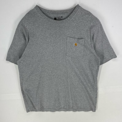 古着 カーハート Carhartt 半袖Tシャツ クルーネック ワンポイントロゴ LOOSE FIT 胸ポケット L グレー系 メンズ