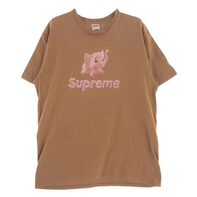 Supreme シュプリーム 17SS Elephant Tee エレファント プリント 半袖 Tシャツ ブラウン系 XL【中古】