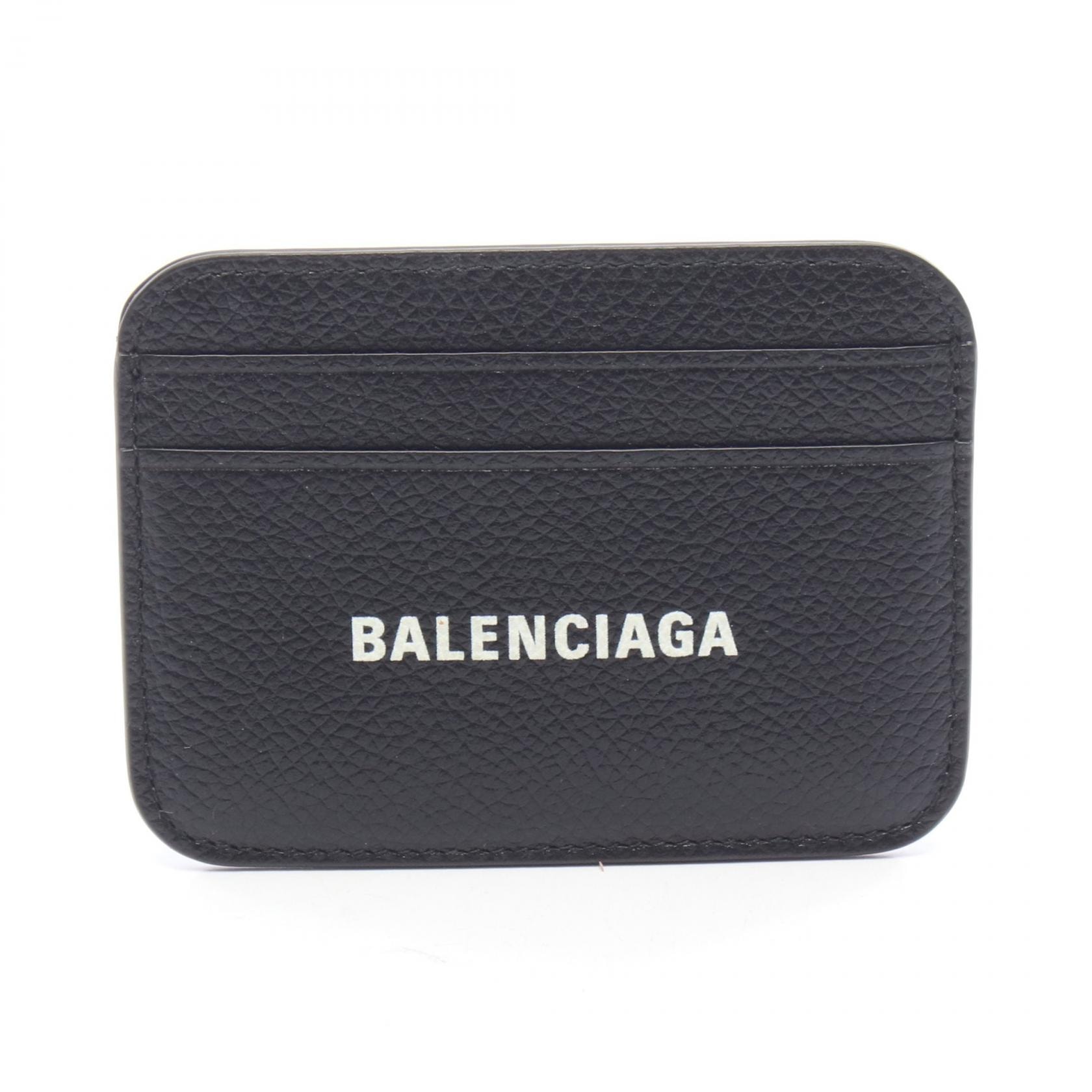 バレンシアガ BALENCIAGA CASH キャッシュ カードホルダー カードケース アクセサリー レザー レディース ブラック系 593812 【中古】