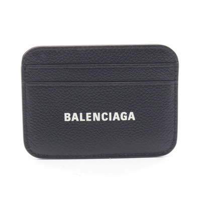 バレンシアガ BALENCIAGA CASH キャッシュ カードホルダー カードケース アクセサリー レザー レディース ブラック系 593812 【中古】