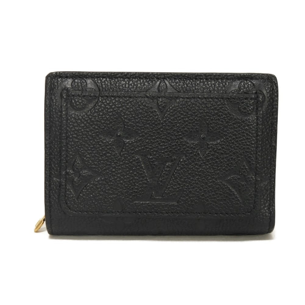 LOUIS VUITTON ルイ・ヴィトン ポルトフォイユ クレア LVロゴ フラワー エンボス ブラック ゴールド 札入れ カードケース コインケース RFID ICチップ モノグラム アンプラント ノワール 二つ折り財布 M80151