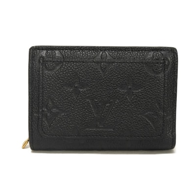 LOUIS VUITTON ルイ・ヴィトン ポルトフォイユ クレア LVロゴ フラワー エンボス ブラック ゴールド 札入れ カードケース コインケース RFID ICチップ モノグラム アンプラント ノワール 二つ折り財布 M80151