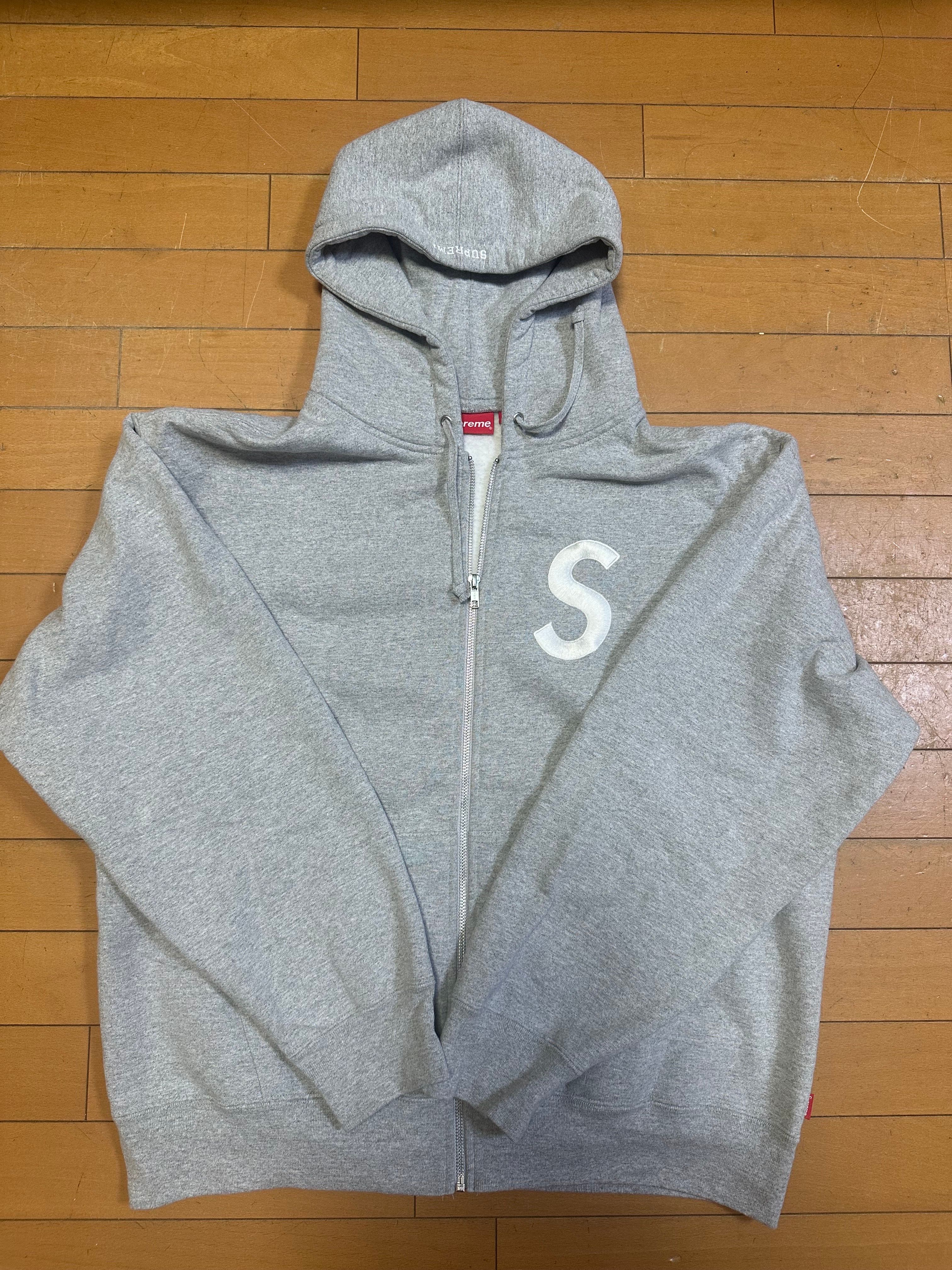 Supreme S Logo Zip Up Hooded Sweatshirt "Heather Grey" (23FW)