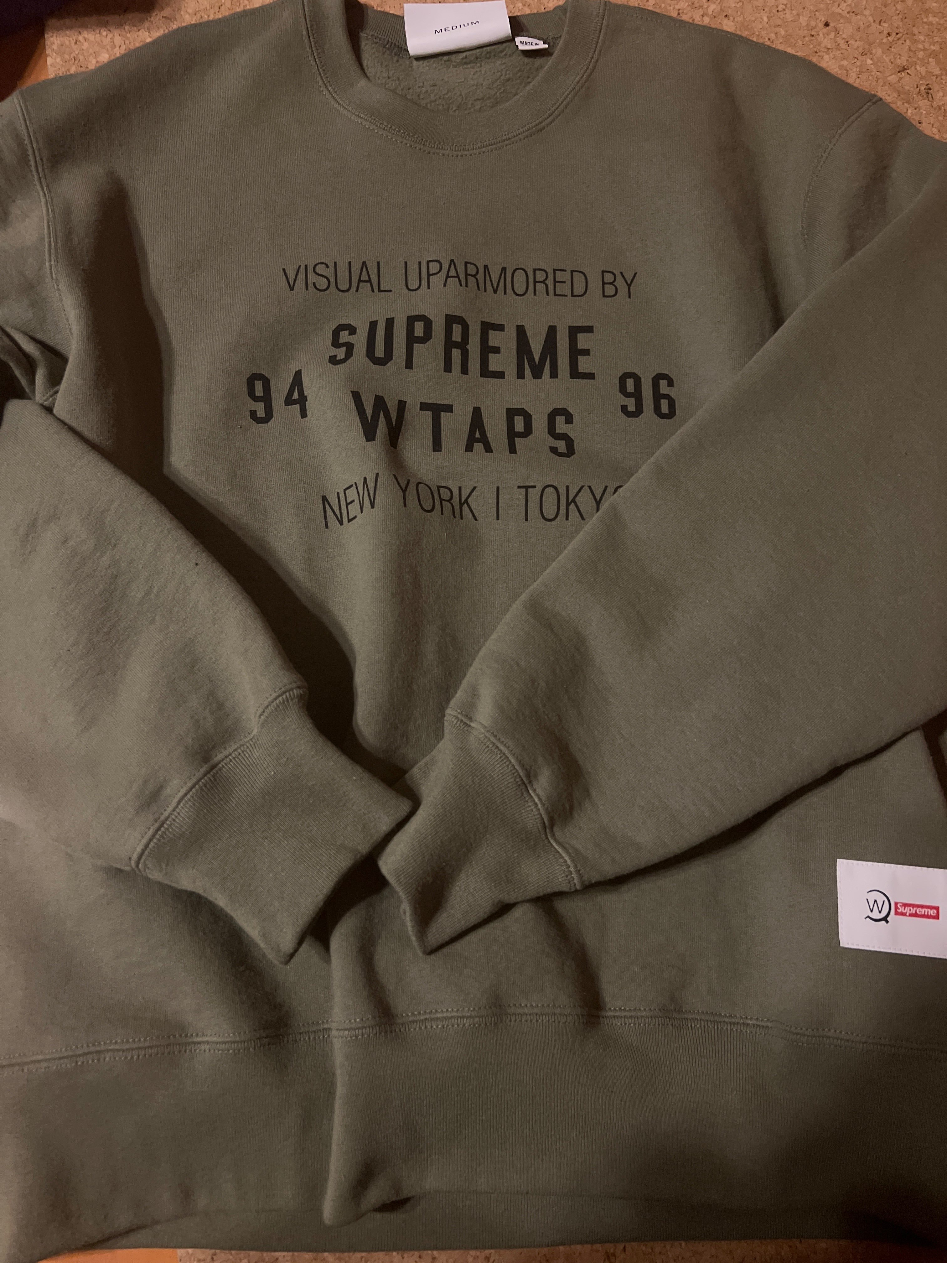Supreme / WTAPS Crewneck "Light Olive"