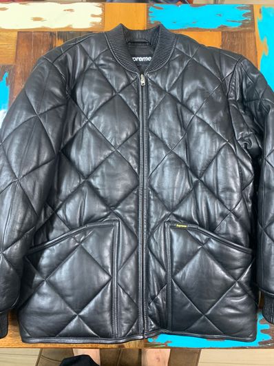 Supreme Quilted Leather Work Jacket "Black"