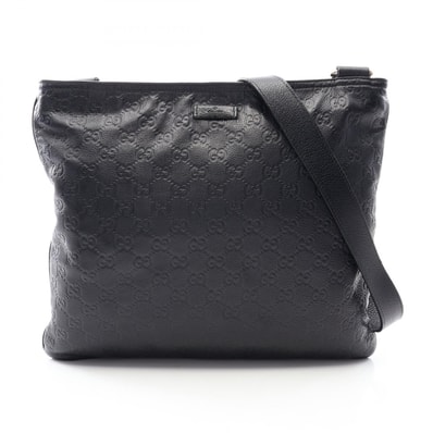 グッチ GUCCI グッチシマ ショルダーバッグ バッグ レザー メンズ レディース ブラック系 201446 【中古】