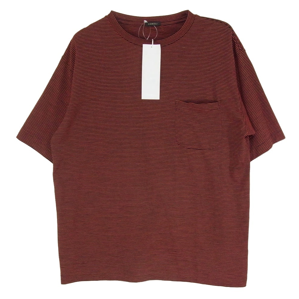 COMOLI コモリ Tシャツ 20SS R01-05014 ウール 天竺 半袖 Tシャツ レッド系 2【中古】