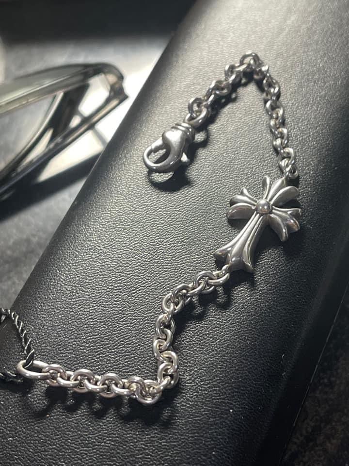 Chrome Hearts Chain Tiny CH Cross Bracelet / 7inch "Silver"