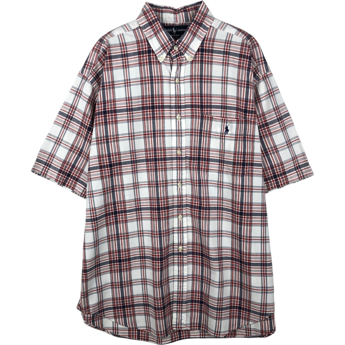 古着 ラルフローレン Ralph Lauren BLAIRE 半袖 ボタンダウン チェックシャツ メンズXL相当/eaa643956