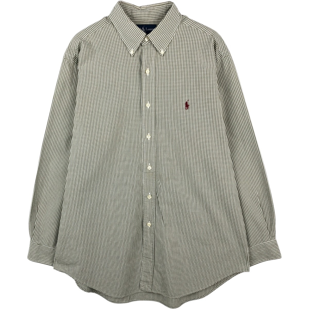 古着 ラルフローレン Ralph Lauren CLASSIC FIT クラシックフィット ギンガムチェック 長袖 ボタンダウンチェックシャツ メンズL相当/eaa666367