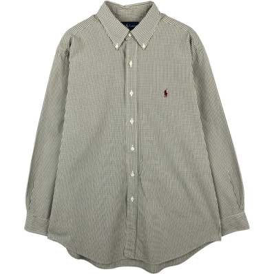 古着 ラルフローレン Ralph Lauren CLASSIC FIT クラシックフィット ギンガムチェック 長袖 ボタンダウンチェックシャツ メンズL相当/eaa666367