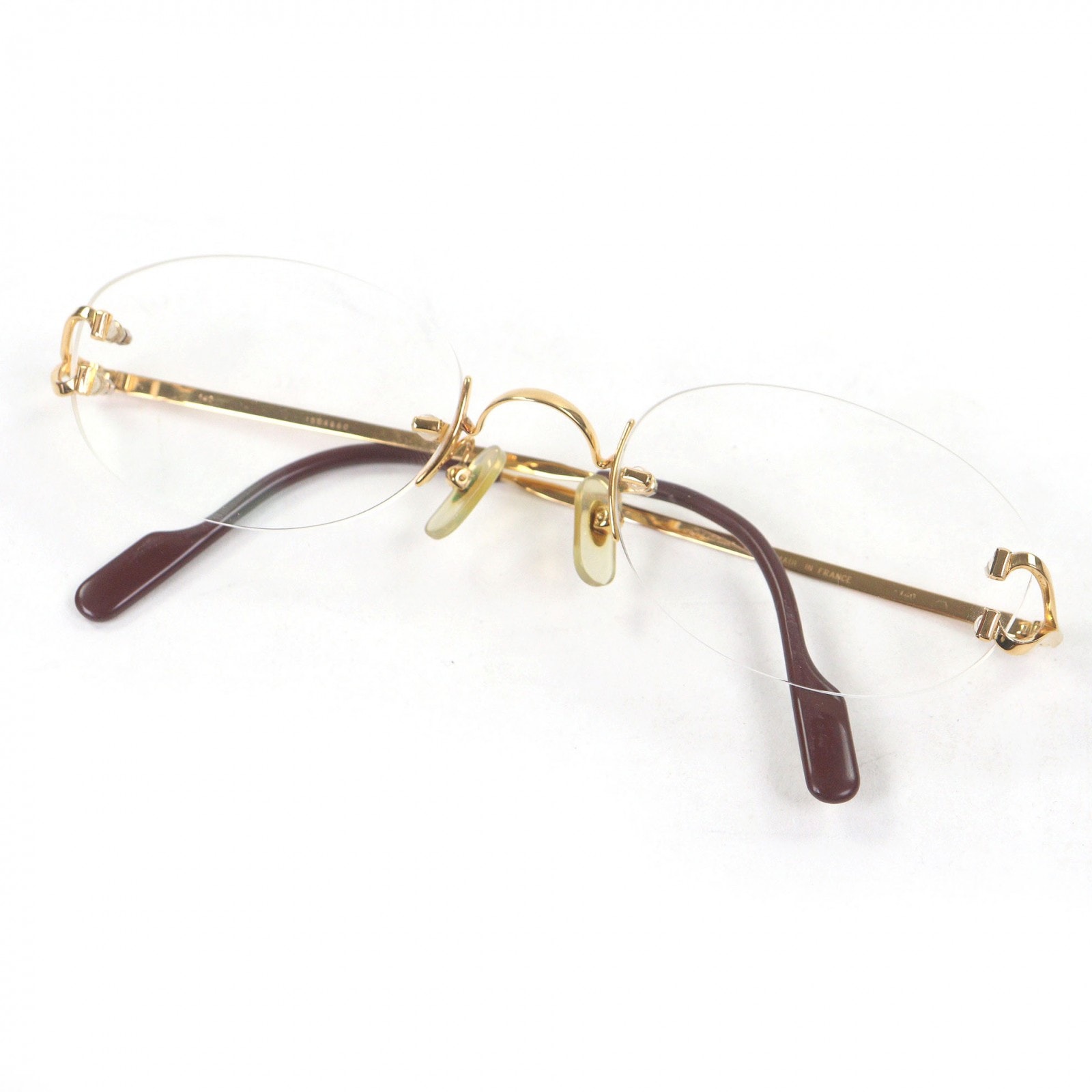 良品 カルティエ メガネ ゴールド メンズ □22