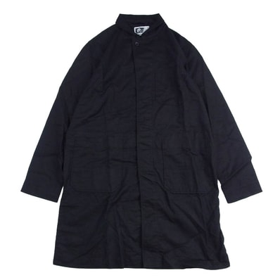 Engineered Garments エンジニアードガーメンツ USA製 コットンリネン マオカラー 長袖 シャツ ブラック系 1【中古】
