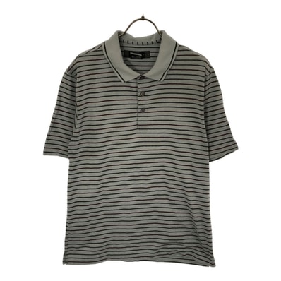NIKE GOLF ナイキゴルフ ボーダー ゴルフ 半袖 ポロシャツ S グレー系 DRI FIT