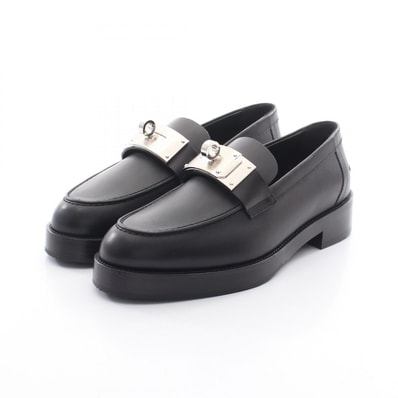 エルメス HERMES モカシン ホット ローファー 靴 レザー レディース ブラック系 【中古】
