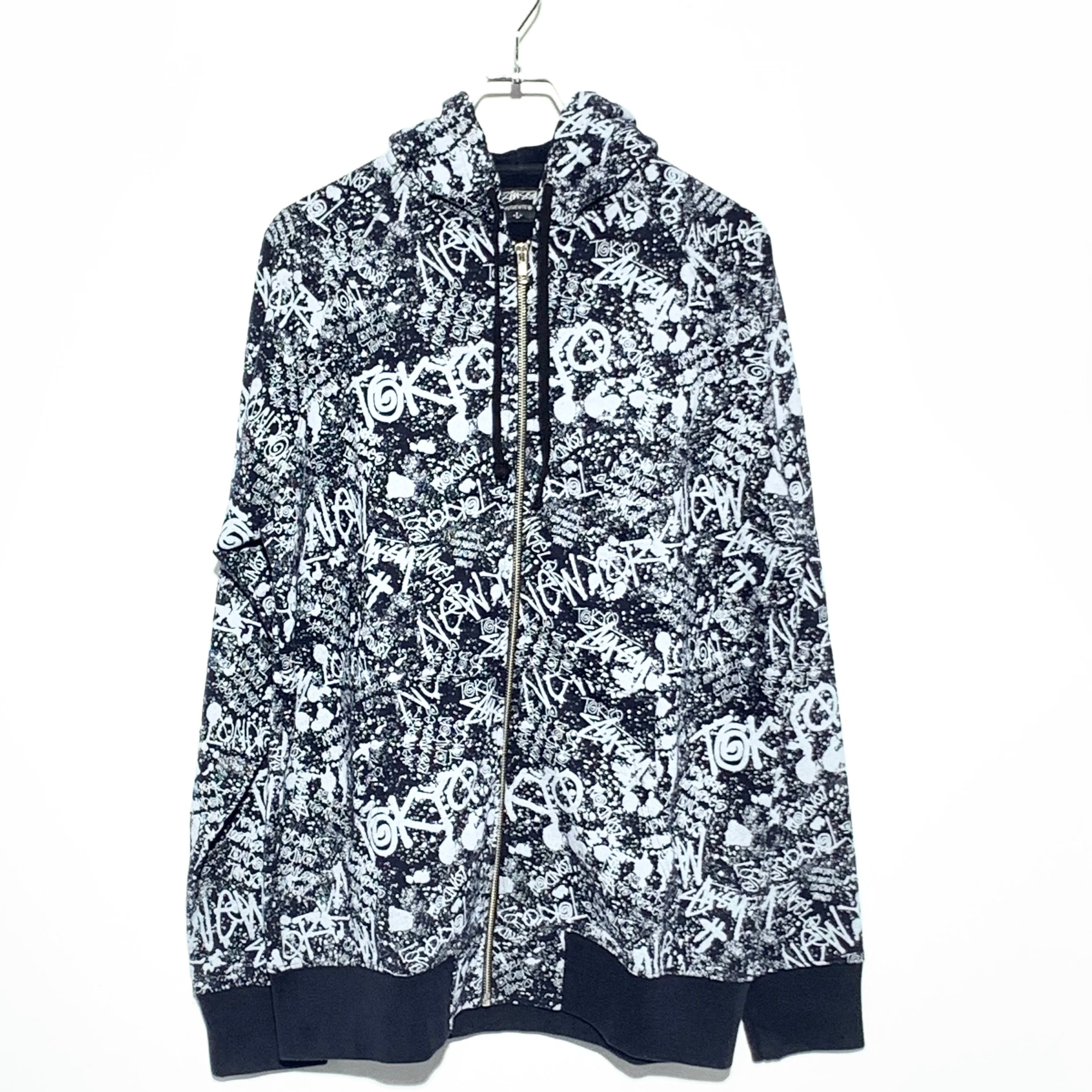 Stussy Graffiti Zip Up Hoodie "Black"