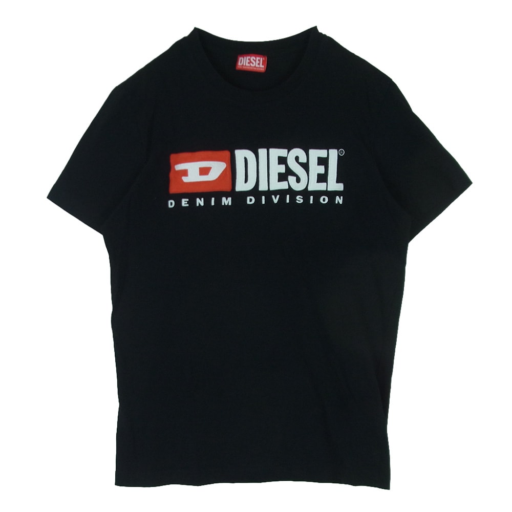DIESEL ディーゼル T-Boxt-Div 刺繍 ワッペン ロゴ 半袖 Tシャツ コットン バングラデシュ製 ブラック系 M【中古】
