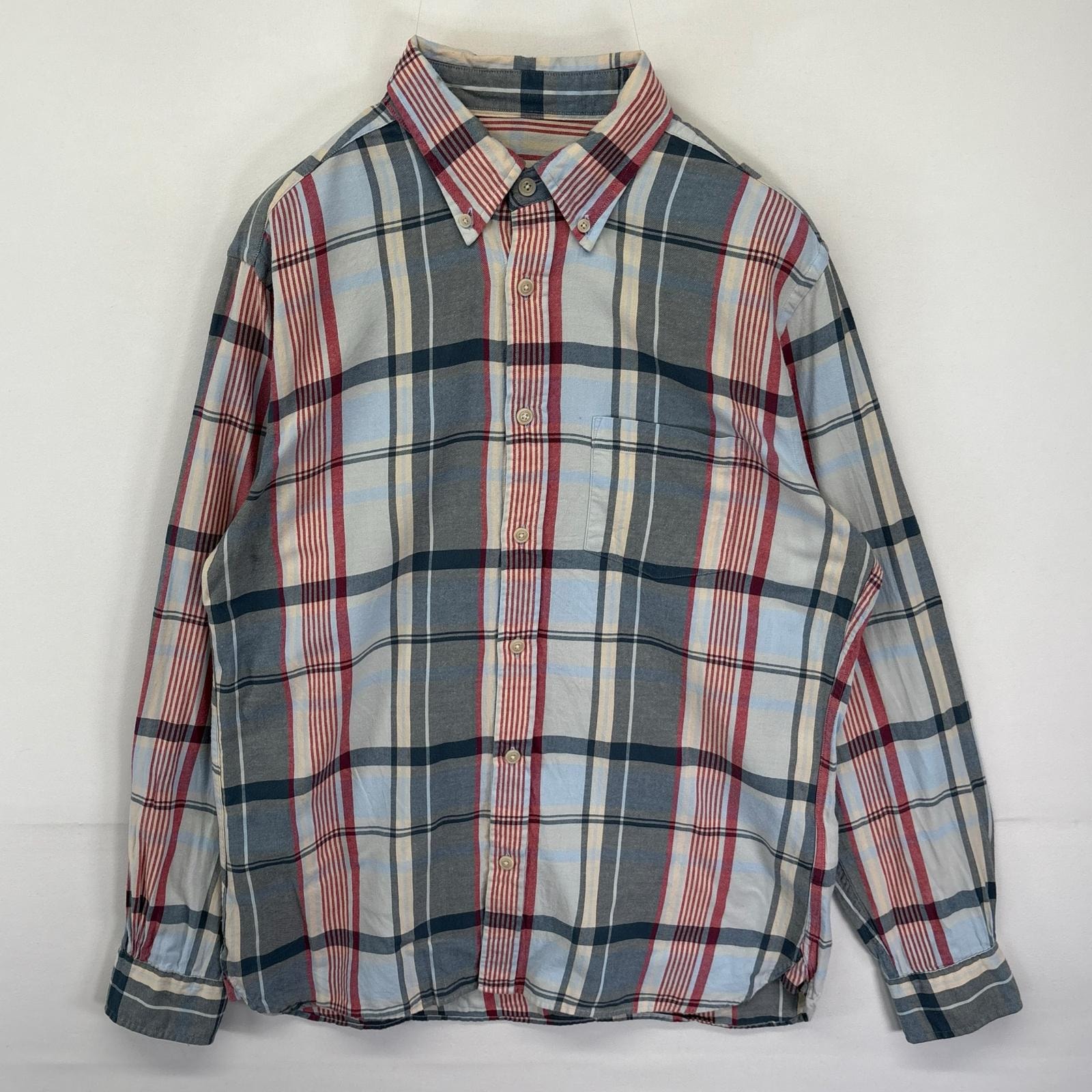 古着 ブルックスブラザーズ Brooks Brothers 長袖 ネルシャツ ボタンダウン チェック柄 胸ポケット M マルチカラー メンズ