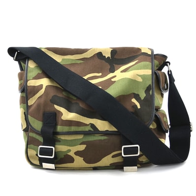 サンローラン SAINT LAURENT ショルダーバッグ キャンバス カーキ系 メンズ 414769【中古】 r10401a