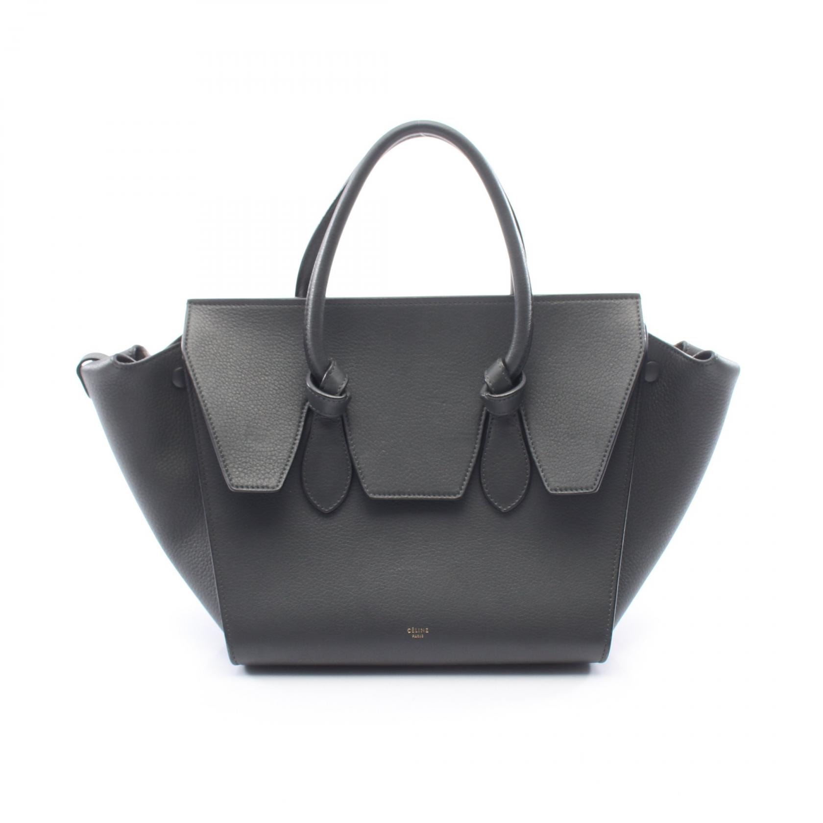 セリーヌ CELINE タイバッグ トートバッグ バッグ レザー レディース グレー系 【中古】