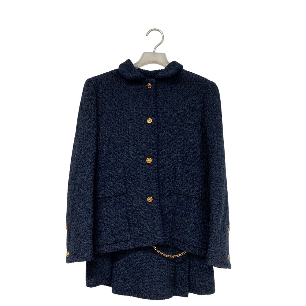 シャネル CHANEL セットアップ ライオン チェーン VESTE bvxcz ネイビー