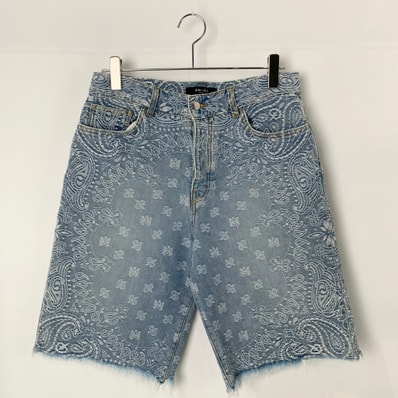 AMIRI Bandana Jacquard Skater Shorts "Perfect Indigo"