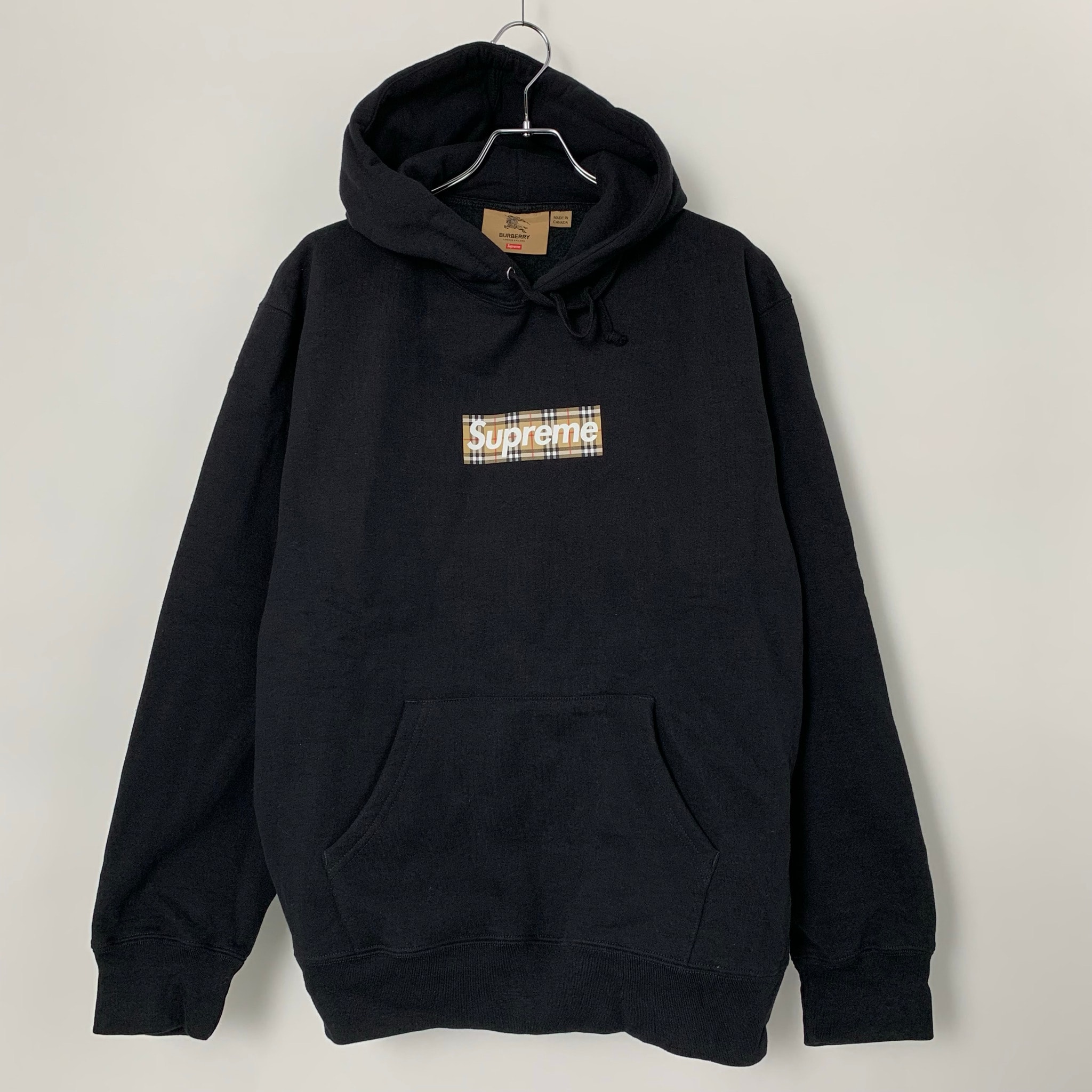 Supreme x Burberry Box Logo Hooded Sweatshirt "Black"