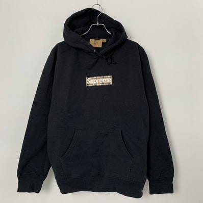 Supreme x Burberry Box Logo Hooded Sweatshirt "Black"