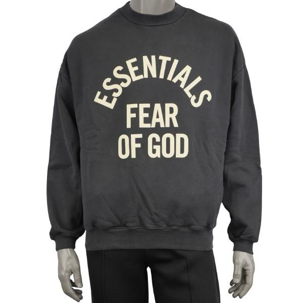 FEAR OF GOD ESSENTIALS Campus 90s Crewneck Sweatshirt "Faded Black"