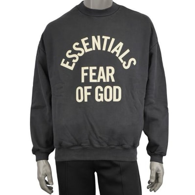FEAR OF GOD ESSENTIALS Campus 90s Crewneck Sweatshirt "Faded Black"