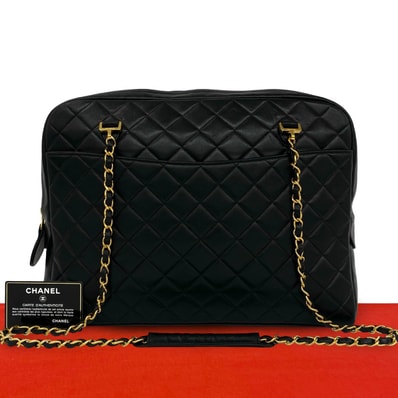 CHANEL シャネル マトラッセ ラムスキン トートバッグ ブラック
21497