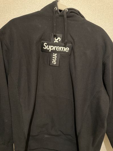 Supreme Cross Box Logo Hooded Sweatshirt "Black"